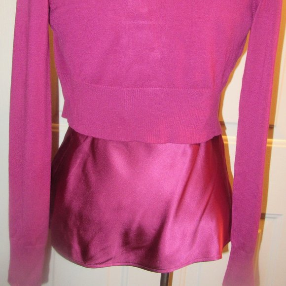 NWT Express 90s Y2K Camisole (S) Arm Warmer Shrug (sz M) set in PInk/Burgundy - Picture 8 of 16